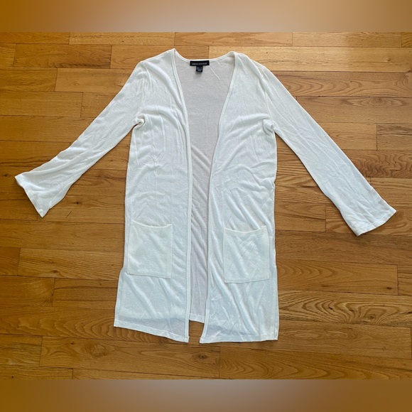 White Open Front Cardigan - Picture 5 of 7